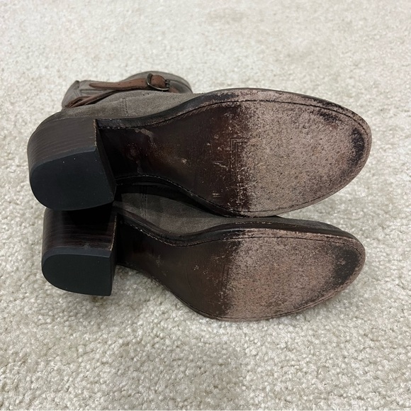 Frye Women Jane Strappy Short Ankle Boot Suede Leather  Pull On Size 5.5 B Gray, - Picture 9 of 16